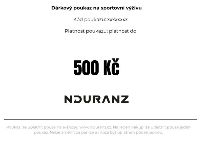Dárkový poukaz v hodnotě 500 Kč Dárkový poukaz v hodnotě 500 Kč