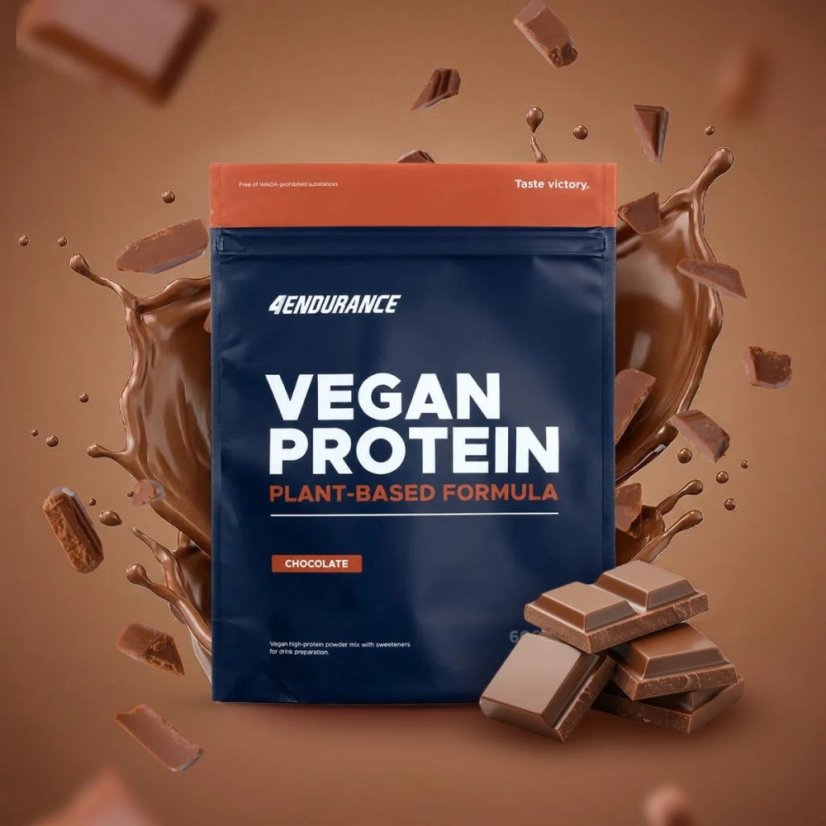 4Endurance Protein Vegan Formula – rastlinný proteín, 600 g - Příchuť: Čokoláda