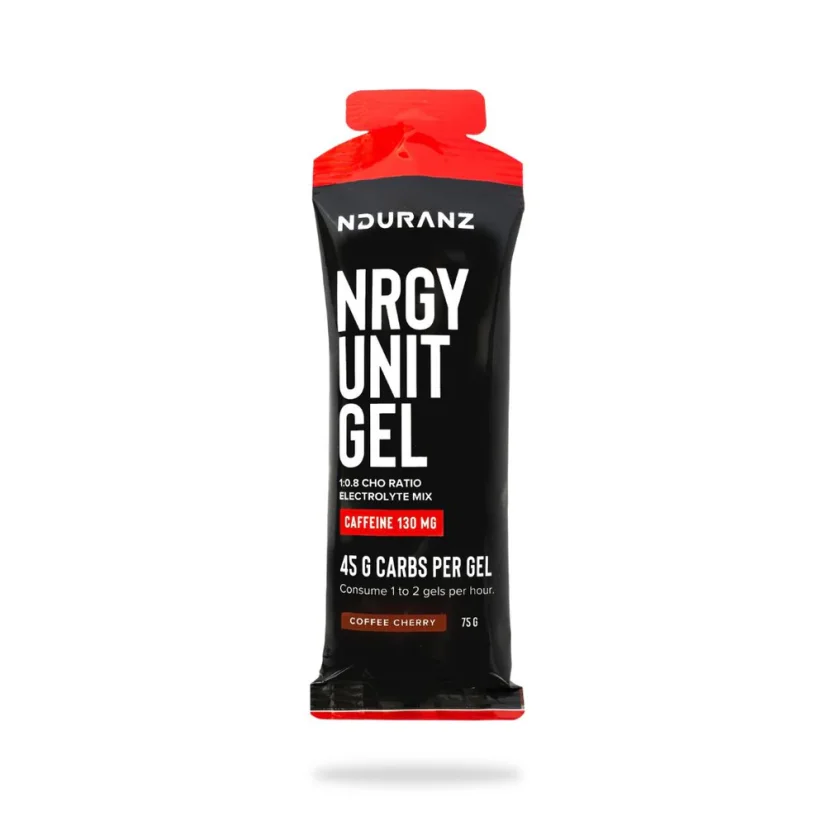 Energetický gel Nrgy Unit Gel + Kofein 65/130mg, 75g - Příchuť: Káva - Třešeň 130mg