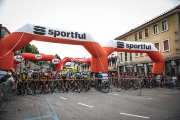 Tim Podlogar na startu závodu Sportful Dolomiti Race