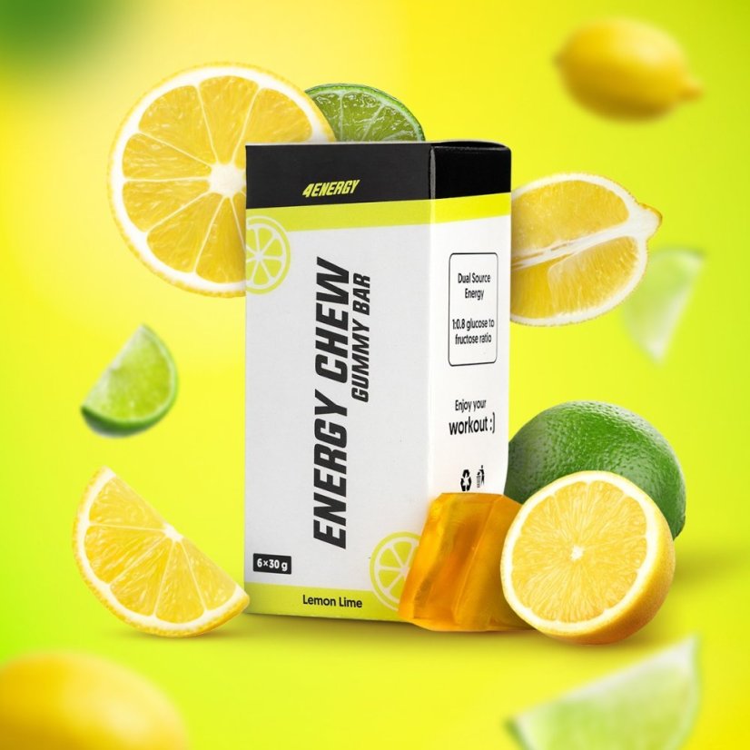 4Energy Energy Chew – energetické želé, 6×30 g - Příchuť: Pomeranč