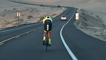 Marko Baloh na kole během Race Across America