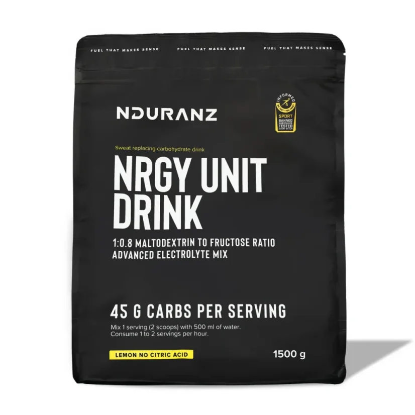 Iontový nápoj Nrgy Unit Drink - Příchuť: Citron bez kyseliny citronové