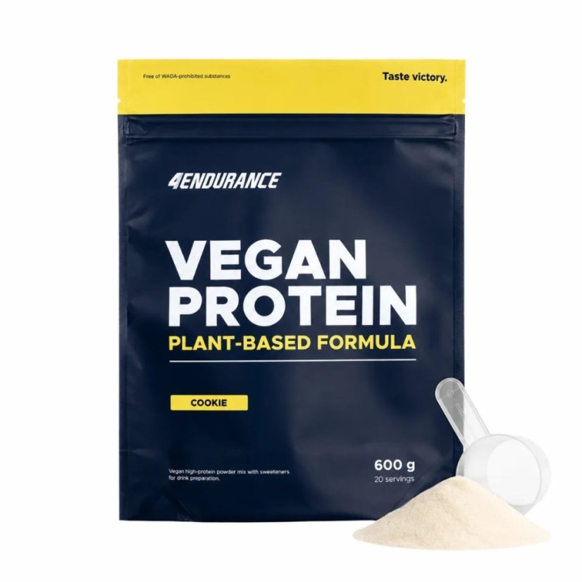 4Endurance Protein Vegan Formula – rastlinný proteín, 600 g - Příchuť: Čokoláda