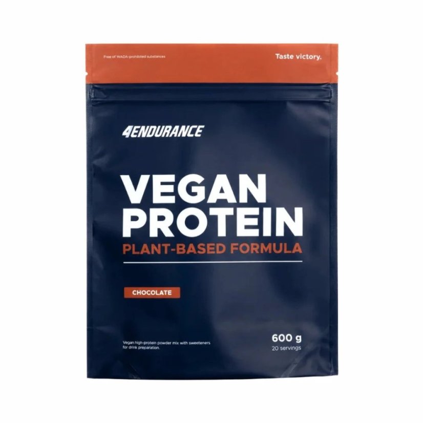 4Endurance Protein Vegan Formula – rastlinný proteín, 600 g - Příchuť: Čokoláda