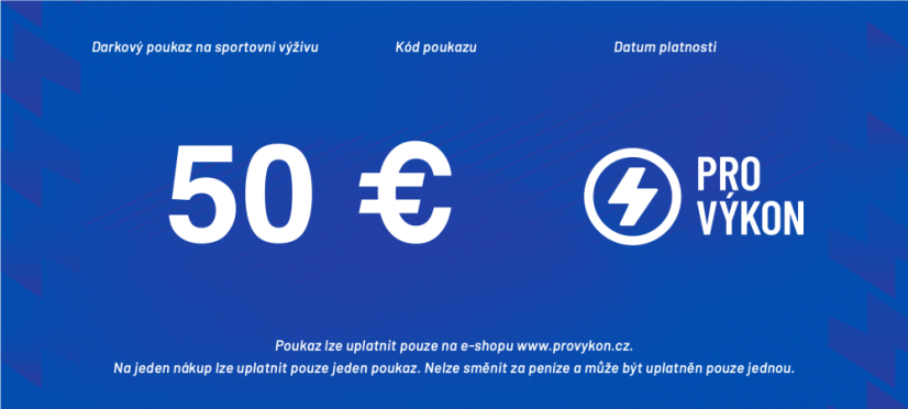 Dárkový poukaz Pro Výkon v hodnotě 50 € Dárkový poukaz Pro Výkon v hodnotě 50 €